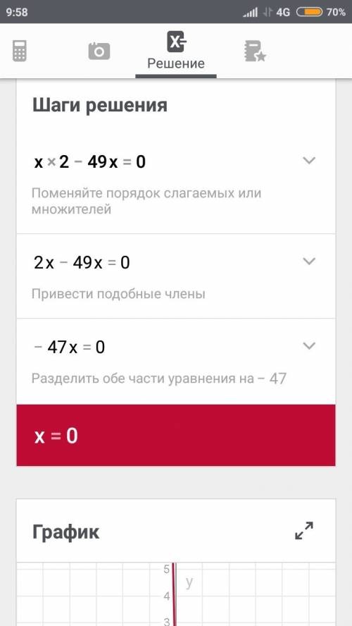 Х2-49х=0 решите по методу интервалов