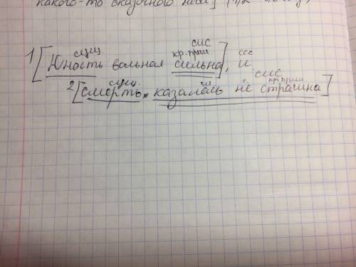 Разобрать по членам предложения юность вольная сильна,и смерть казалась не страшна!