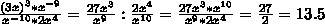 Найдите значение выражения ((3х)^3 * х^-9) / (х^-10) * 2x^4