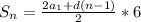 S_{n}=\frac{2a_{1}+d(n-1) }{2}*6