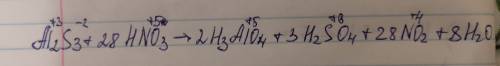 100 ! al2s3+hno3=h3alo4+h2so4+no2+h2o расставить коэфициенты методом электронного .