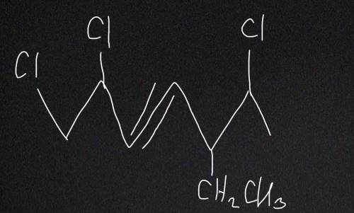 Напишите структурную формулу 5-этил-1,2,6-трихлоргептин-3 50б