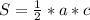 S = \frac{1}{2} *a*c