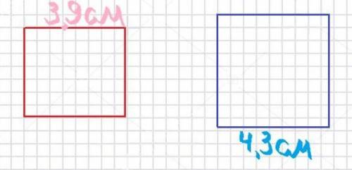Начерти два квадрата : сторона одного квадрата 3 см 9мм, а другого 4 см 3 мм. найди периметр каждого