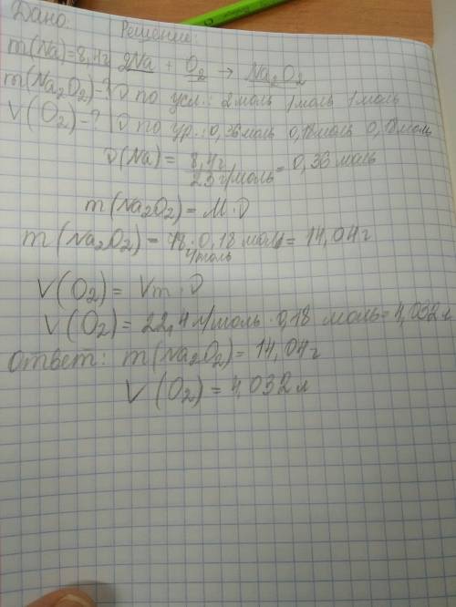 При взаимодействии с кислородом 8,4 грамм натрия образуется пероксид натрия.составить уравнение этой