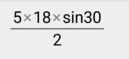Найдите площадь треугольника если bc = 18 см ab= 5 см, угол b = 30 градусов