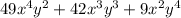 49x^{4}y^{2} + 42x^{3}y^{3}+9x^{2}y^{4}