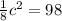 \frac{1}{8}c^2=98