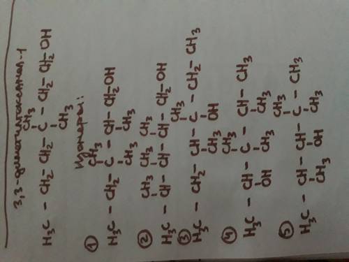 Составить формулу 3,3 диметилгексанол -1 и сделать к ней 5 изомеров и ! за ранее большое!