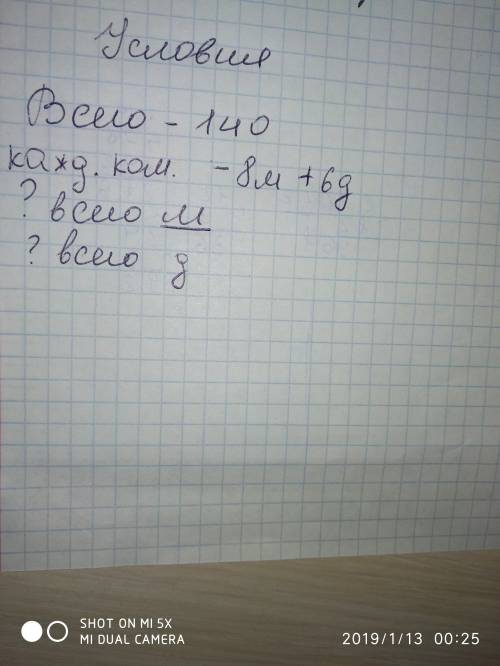 Написать условие не ! написать на листочке и прислать фото : в соревнования участвовали 140 детей.в