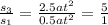 \frac{s_{3} }{s_{1} } = \frac{2.5at^2}{0.5at^2} = \frac{5}{1}