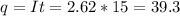 q=It=2.62*15=39.3