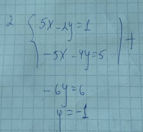 1.решите систему уравнкний методом подставки : 3x-2y=5 2x-y=22.решите систему уравненрй методом слож