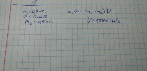 Шар массой 300 г движется со скоростью 5 метров в секунду и сталкивается с неподвижным шаром массой