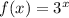 f(x) = 3^x