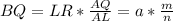 BQ=LR*\frac{AQ}{AL} =a*\frac{m}{n}