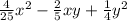 \frac{4}{25}x^{2} -\frac{2}{5}xy+\frac{1}{4} y^{2}