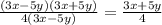 \frac{(3x-5y)(3x+5y)}{4(3x-5y)}=\frac{3x+5y}{4}