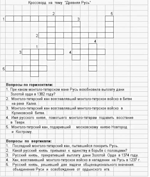 Используя учебник россии 6 класс, составьте кроссворд из 25 слов. нужно !