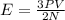 E=\frac{3PV}{2N}