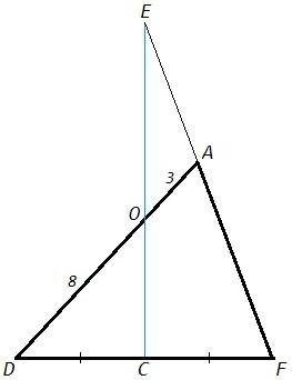 Вравнобедренном треугольнике def провели высоту ec к его основанию и на боковой стороне ef отметили