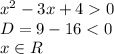 x^2-3x+40\\D=9-16