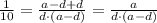 \frac{1}{10} = \frac{a - d + d}{d \cdot (a-d)} = \frac{a}{d \cdot (a-d)}