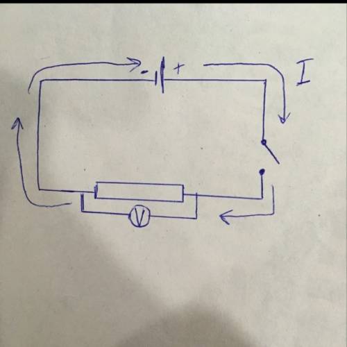 Начертите схему электрической цепи состоящую из гальванического элемента выключателя, и вольтметра