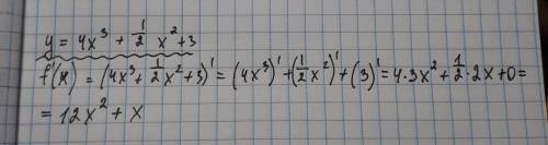  y = 4x {}^{3} + \frac{1}{2}x {}^{2} + 3