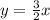 y=\frac{3}{2}x