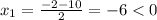 x_1=\frac{-2-10}{2}=-6