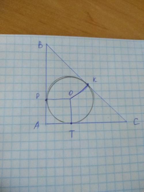 Как это решить? 1.в прямоугольном треугольнике точка касания вписанной окружности делит гипотенузу н