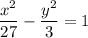 \dfrac{x^2}{27} -\dfrac{y^2}{3} =1