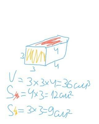 Накреслити квадрат із стороною 3см і перетворити його на паралелепідед і знайти площу