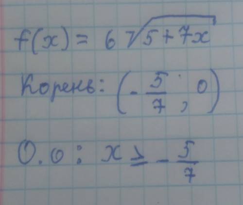 f(x) = 6 \sqrt{5 + 7x} 