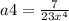 a4=\frac{7}{23x^{4} }