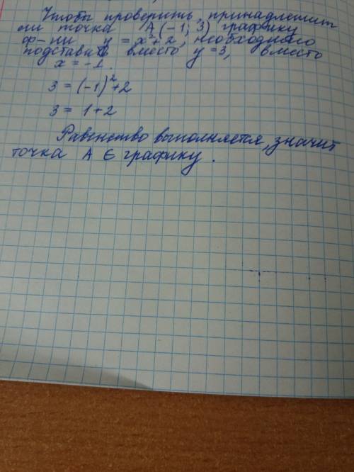 Чи належить графіку у=х2+2 точка а(-1; 3)​