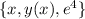 \{ x,y(x),e^4\}