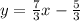 y = \frac{7}{3} x - \frac{5}{3}