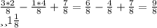 \frac{3*2}{8} -\frac{1*4}{8}+\frac{7}{8}=\frac{6}{8}-\frac{4}{8}+\frac{7}{8}=\frac{9}{8} \\или 1 \frac{1}{8}