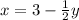 x = 3 - \frac{1}{2} y