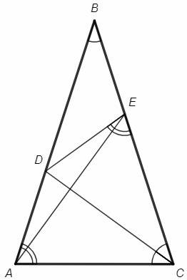 Много ! в равнобедренном треугольнике abc биссектриса cd угла при основании равна основанию ac. точк