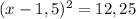 (x-1,5)^2=12,25