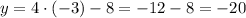 y=4\cdot(-3)-8=-12-8=-20