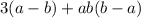 3(a - b) + ab(b - a)