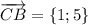 \overrightarrow{CB}=\{1;5\}