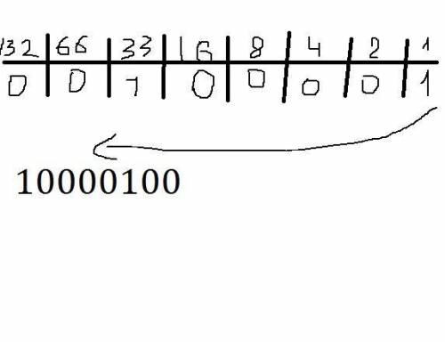 Переведите целое десятичное число 132 в двоичную систему счисления делением на 2​