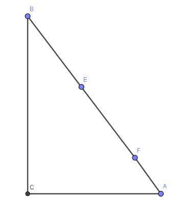 На гипотенузе ab прямоугольного треугольника авс взяты точки е и f такие, что ае=ас,bf=bc. докажите,
