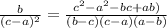 \frac{b}{(c-a)^{2}}=\frac{c^{2}-a^{2}-bc+ab)}{(b-c)(c-a)(a-b)}