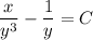 \dfrac{x}{y^3}-\dfrac{1}{y}=C